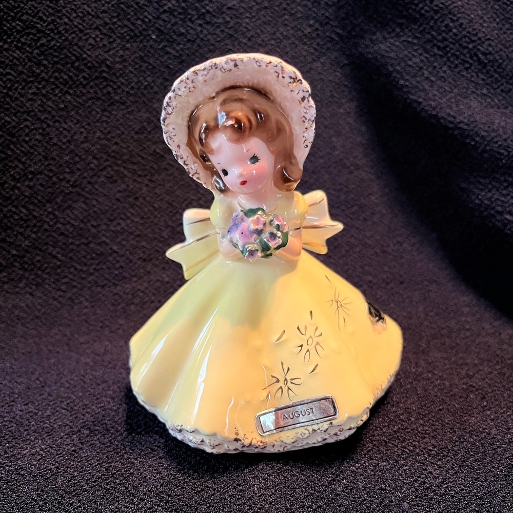 Vintage Josef Originals “August” Yellow Ceramic girl